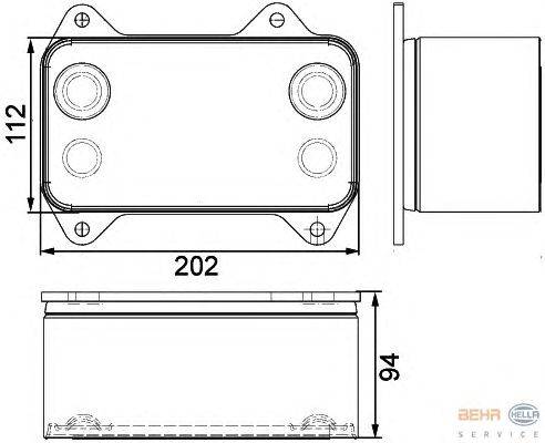 масляный радиатор, двигательное масло HELLA 8MO 376 733-421