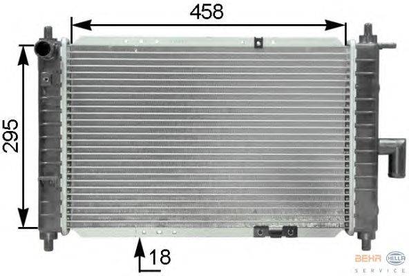 Радиатор, охлаждение двигателя HELLA 8MK 376 762-521