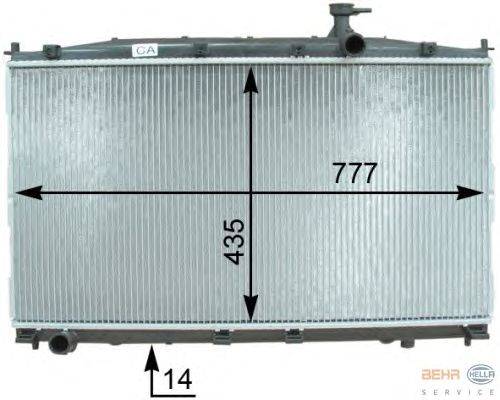 Радиатор, охлаждение двигателя HELLA 8MK 376 763-421