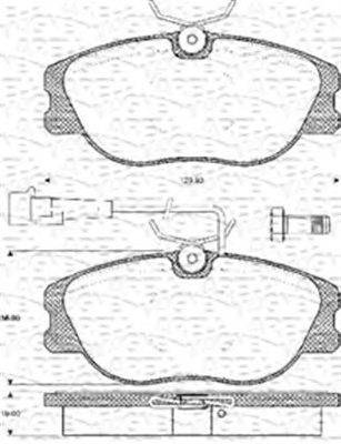 Комплект тормозных колодок, дисковый тормоз MAGNETI MARELLI BP1057