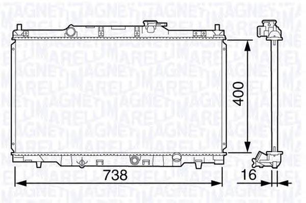 Радиатор, охлаждение двигателя MAGNETI MARELLI 350213133200