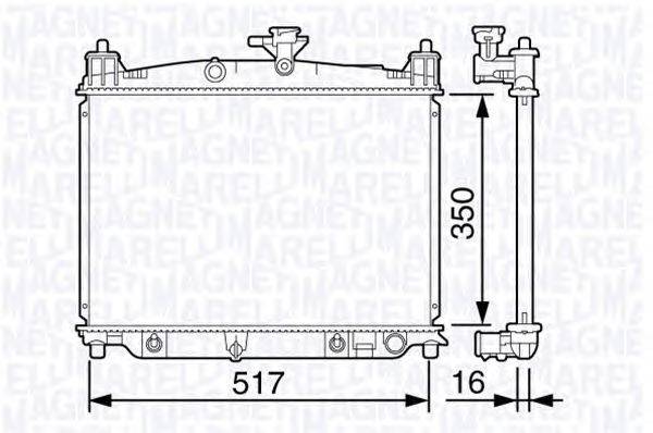 Радиатор, охлаждение двигателя MAGNETI MARELLI 350213134400