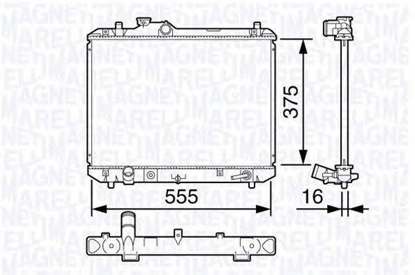 Радиатор, охлаждение двигателя MAGNETI MARELLI 350213136200