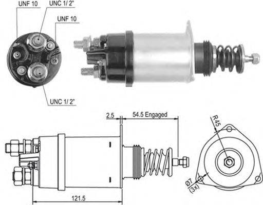 Тяговое реле, стартер MAGNETI MARELLI 940113050005