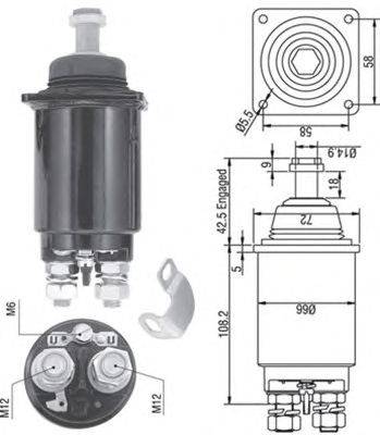 Тяговое реле, стартер MAGNETI MARELLI 940113050311