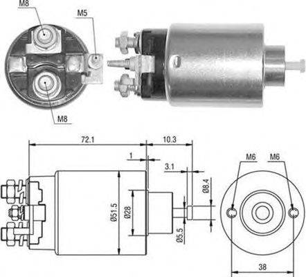 Тяговое реле, стартер MAGNETI MARELLI 940113050396