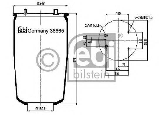 Кожух пневматической рессоры FEBI BILSTEIN 38665