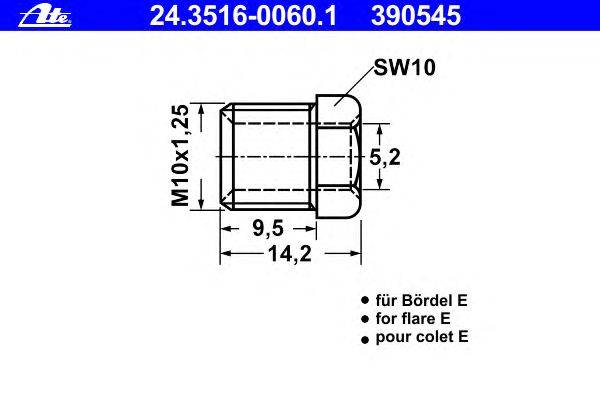 Накидный болт ATE 390545