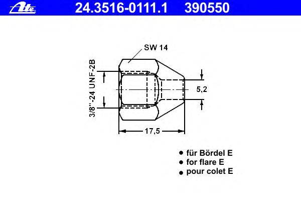 Накидная гайка ATE 390550