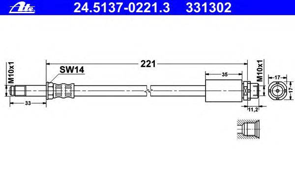 Тормозной шланг ATE 24.5137-0221.3