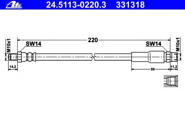 Тормозной шланг ATE 24.5113-0220.3