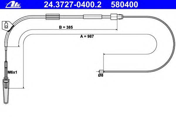 Трос, стояночная тормозная система ATE 24.3727-0400.2