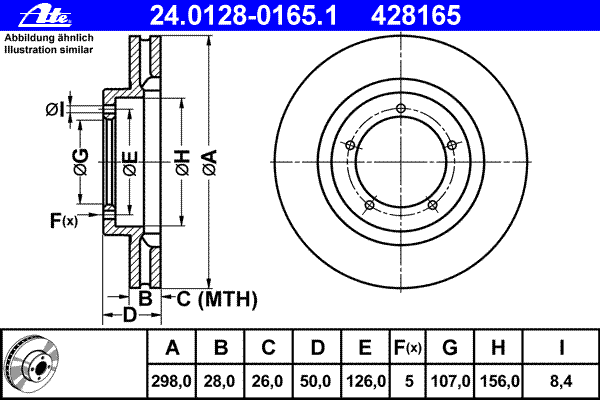 Тормозной диск ATE 24.0128-0165.1