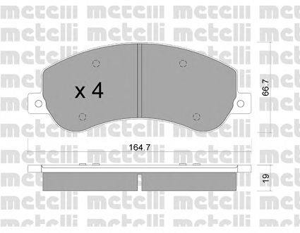 Комплект тормозных колодок, дисковый тормоз METELLI 22-0680-1
