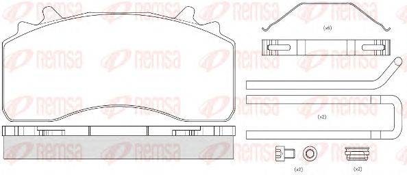 Комплект тормозных колодок, дисковый тормоз REMSA 1526.80