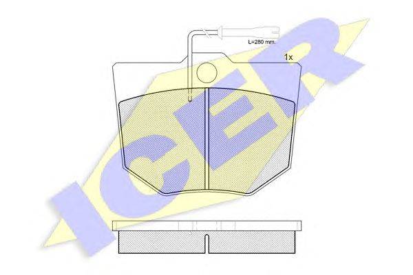 Комплект тормозных колодок, дисковый тормоз ICER 29152