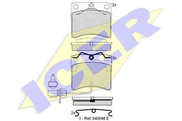 Комплект тормозных колодок, дисковый тормоз ICER 141321
