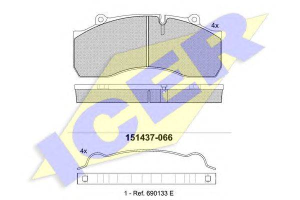 Комплект тормозных колодок, дисковый тормоз ICER 29185