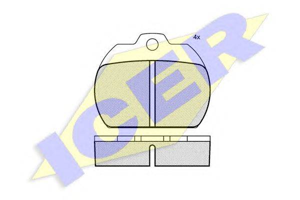 Комплект тормозных колодок, дисковый тормоз ICER 180161