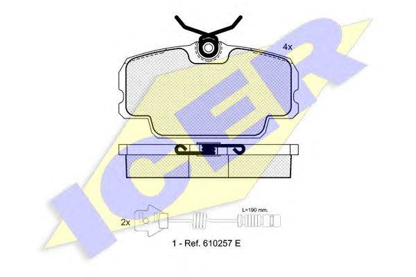 Комплект тормозных колодок, дисковый тормоз ICER 180419-203