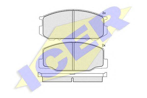 Комплект тормозных колодок, дисковый тормоз ICER 180500