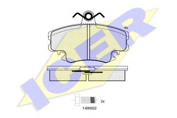 Комплект тормозных колодок, дисковый тормоз RENAULT 41 06 021 92R