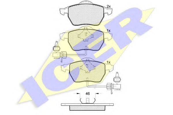Комплект тормозных колодок, дисковый тормоз ICER 23019