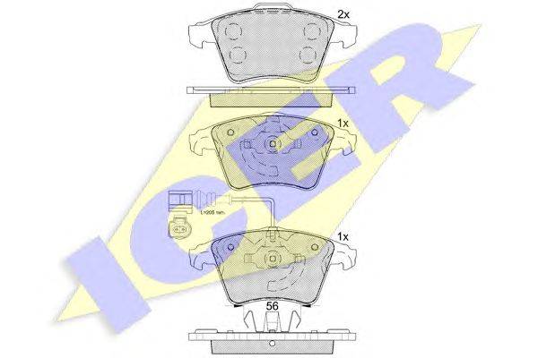 Комплект тормозных колодок, дисковый тормоз ICER 181779