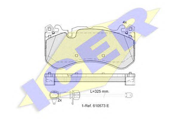 Комплект тормозных колодок, дисковый тормоз ICER 182079-203