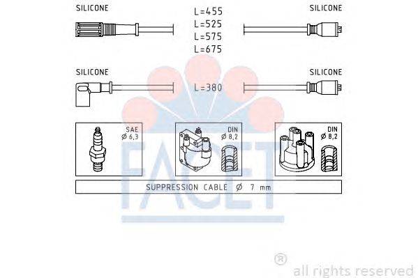 Комплект проводов зажигания FACET 48366