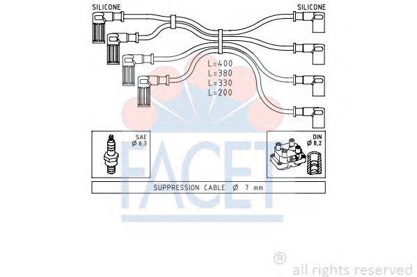 Комплект проводов зажигания FACET 4.8615