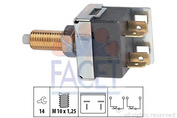 Выключатель фонаря сигнала торможения; Выключатель, привод сцепления (Tempomat) FACET 71036