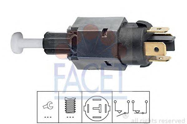 Выключатель фонаря сигнала торможения; Выключатель, привод сцепления (Tempomat) FACET 71065