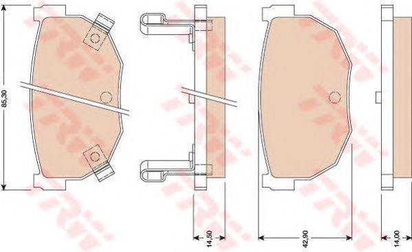 Комплект тормозных колодок, дисковый тормоз TRW GDB3056
