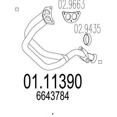 Труба выхлопного газа MTS 01.11390