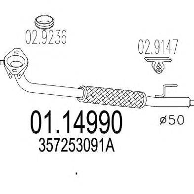 Труба выхлопного газа MTS 01.14990