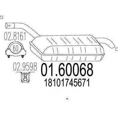 Глушитель выхлопных газов конечный CIA 11390