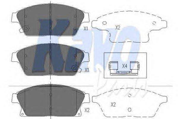 Комплект тормозных колодок, дисковый тормоз KAVO PARTS KBP1014