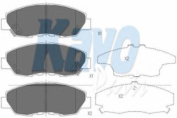 Комплект тормозных колодок, дисковый тормоз KAVO PARTS KBP-2026