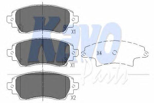 Комплект тормозных колодок, дисковый тормоз KAVO PARTS KBP9010