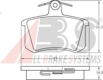 Комплект тормозных колодок, дисковый тормоз A.B.S. P85013