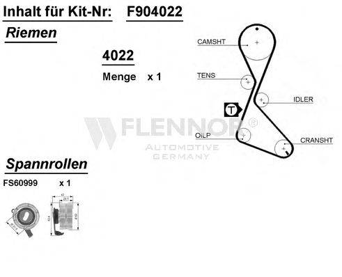 Комплект ремня ГРМ FLENNOR F904022