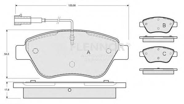 Комплект тормозных колодок, дисковый тормоз FLENNOR FB211389