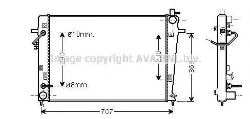 Радиатор, охлаждение двигателя AVA QUALITY COOLING HY2203