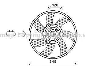 Вентилятор, охлаждение двигателя AVA QUALITY COOLING OL7566