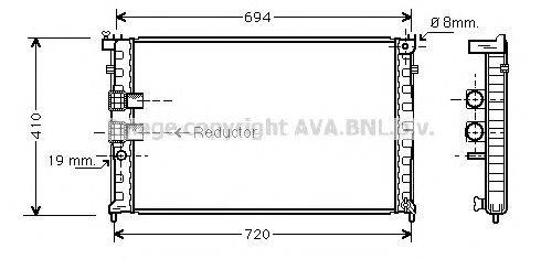 Радиатор, охлаждение двигателя AVA QUALITY COOLING PE2339