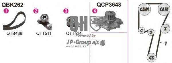 Водяной насос + комплект зубчатого ремня JP GROUP QBPK2620