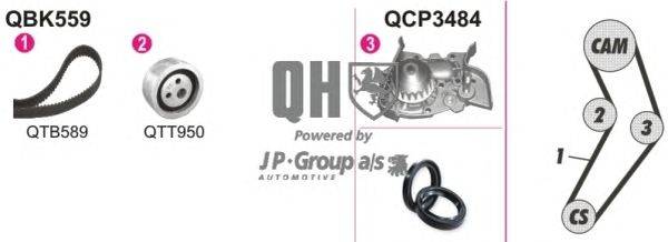 Водяной насос + комплект зубчатого ремня JP GROUP QBPK5591