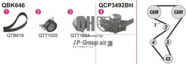 Водяной насос + комплект зубчатого ремня JP GROUP QBPK6460