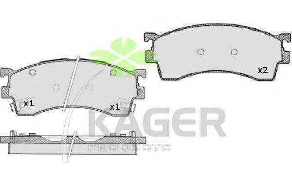 Комплект тормозных колодок, дисковый тормоз KAGER 350570